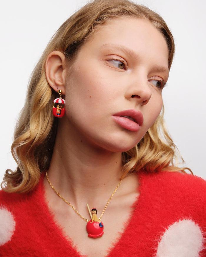 Les Néréides N2 Little Girl And Dachshund On A Ferris Wheel Clip-On Earrings - Multicolor