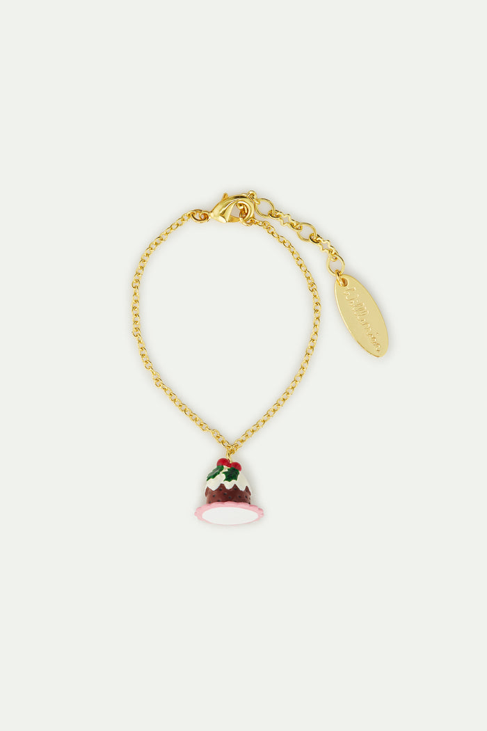 les néréides N2 Pendant Bracelet with Christmas Pudding and Faceted Red Crystal Bead - Multicolor