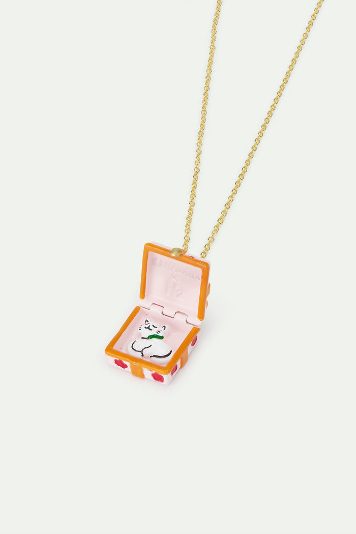 Les Néréides N2 Pendant Necklace With Pink Gift Box Red Flower And Orange Bow - Multicolor