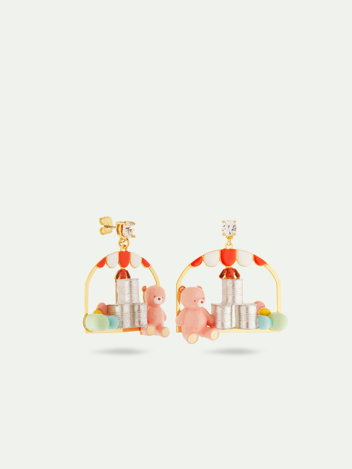 Les Néréides N2 Teddy Bear And Tin-Can-Alley Post Earrings - Multicolor
