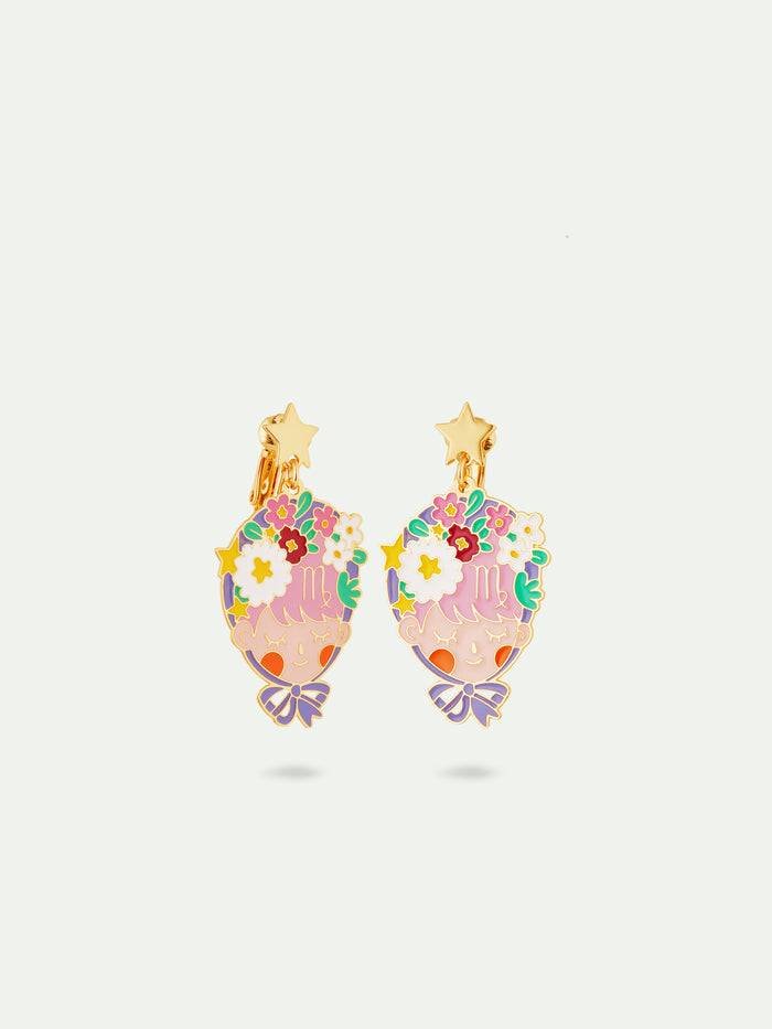 Les Néréides N2 Virgo Astrological Sign Clip-On Earrings - Multicolor