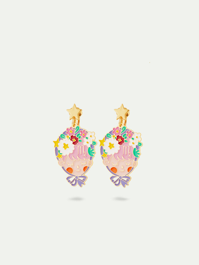 les néréides N2 Virgo Astrological Sign Clip-On Earrings - Multicolor