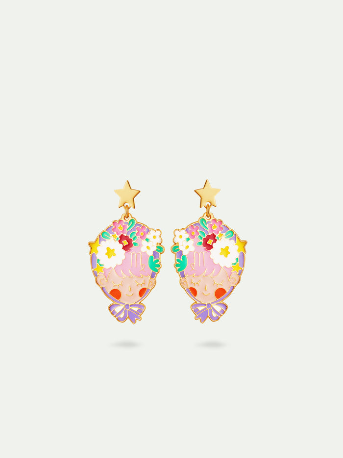 les néréides N2 Virgo Astrological Sign Post Earrings - Multicolor