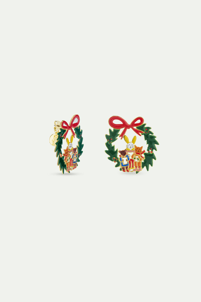 Les Néréides N2 Wreath And Christmas Carols Post Earrings - Multicolor