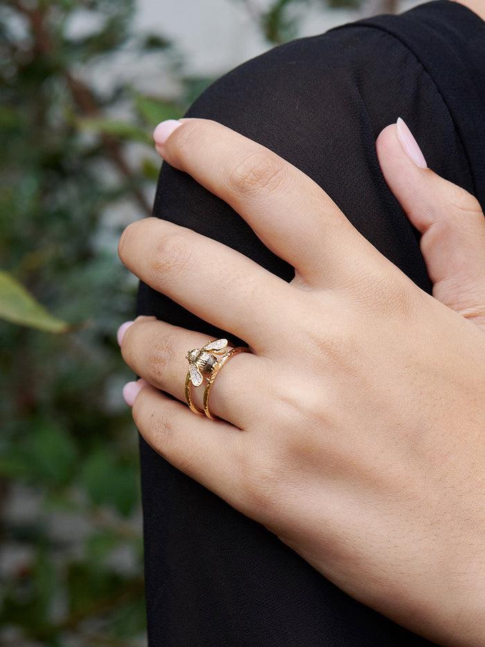 Les Néréides Nectar Of The Sun Bumblebee Adjustable Ring - Gold