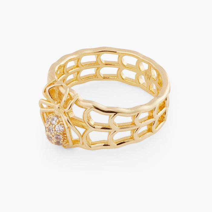 Les Néréides Openwork Enamel Spider And Crystal Ring - 5.5 (50 Mm) / Gold
