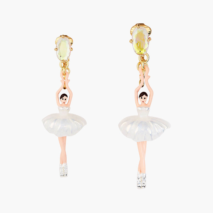 les néréides Pas de Deux Aurora Baurealis clip-on earrings with stone - Aurora