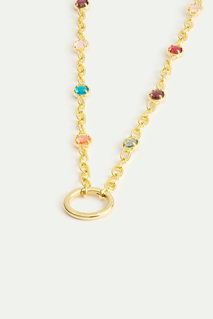 Les Néréides Pendant Necklace Chain With Multicolored Crystals - Multicolor