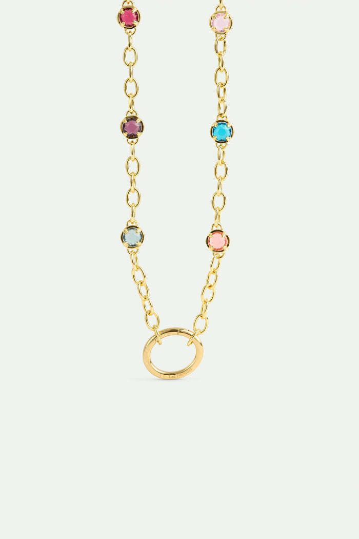 les néréides Pendant Necklace Chain with Multicolored Crystals - Multicolor