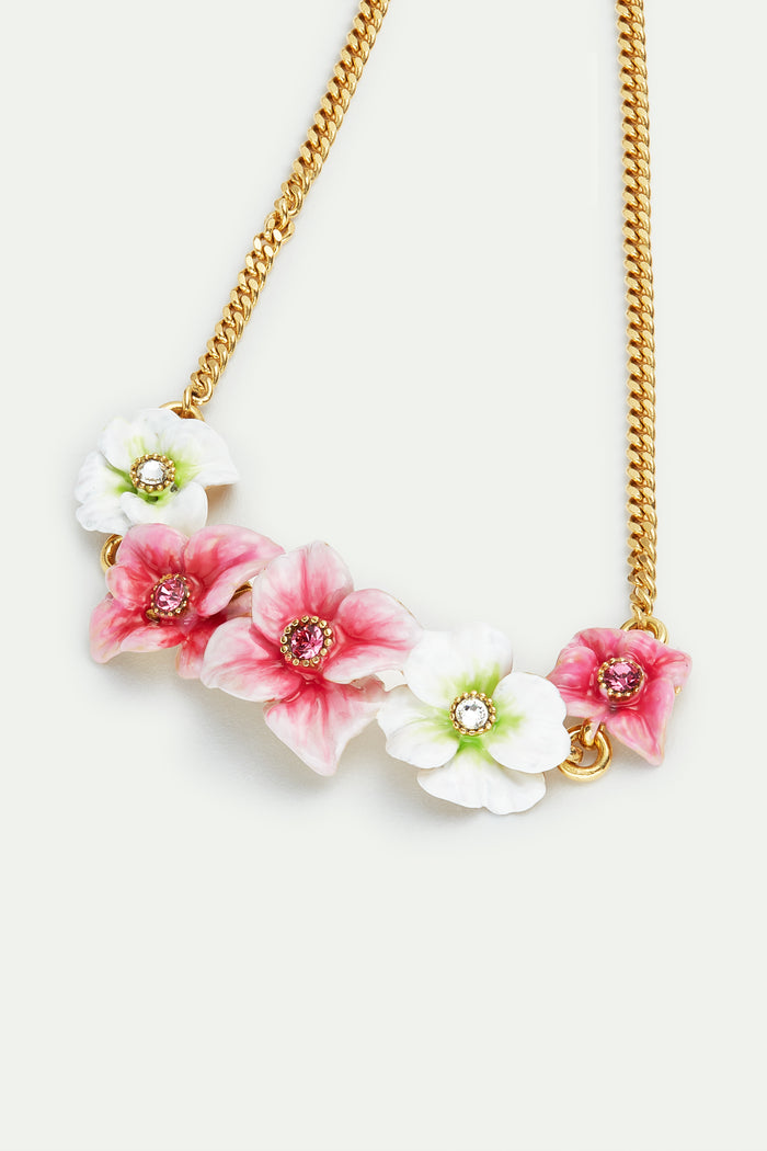 Les Néréides Pink And White Hydrangea Flowers Fine Bracelet - Pink