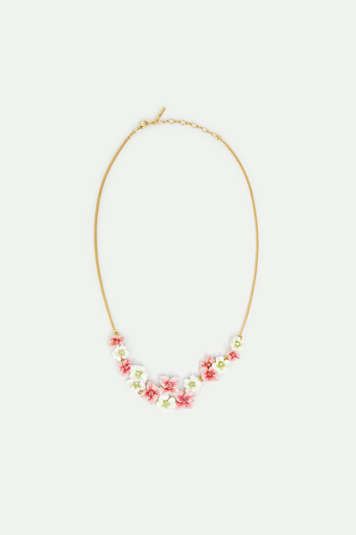 Les Néréides Pink And White Hydrangea Flowers Statement Necklace - Pink