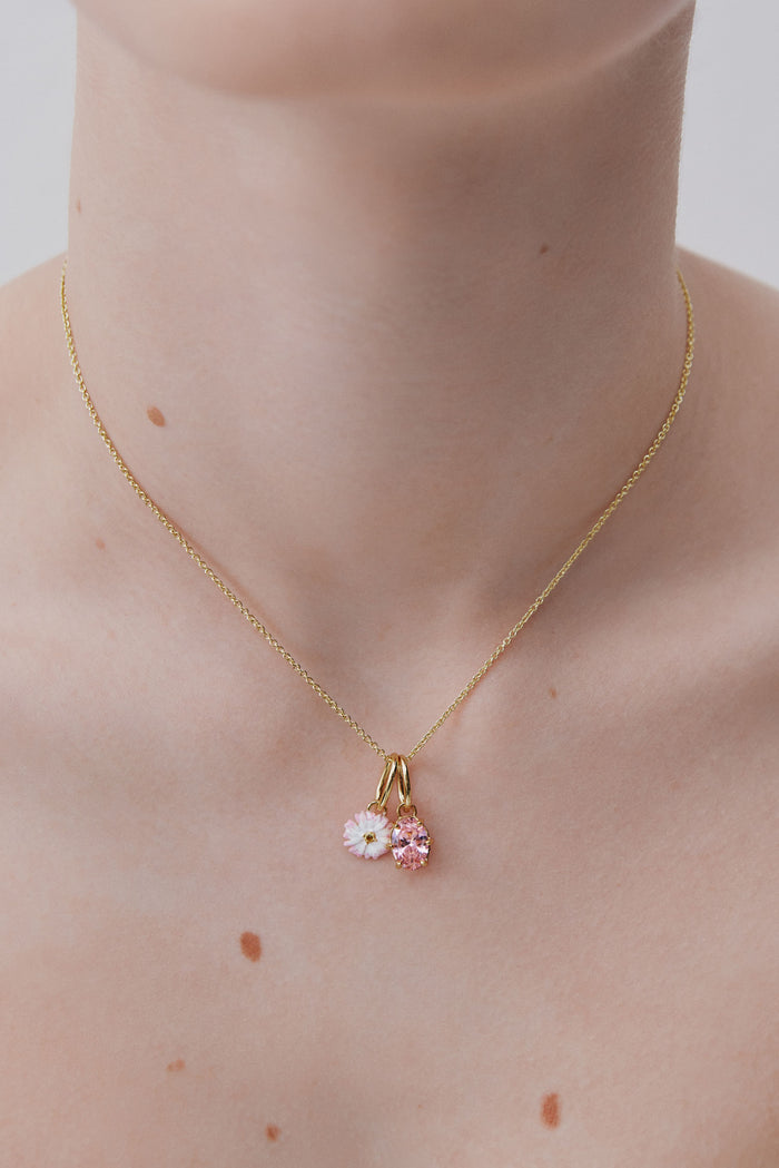 Les Néréides Powder Pink Stone Pendant - Goodwill And Emotion - Pink
