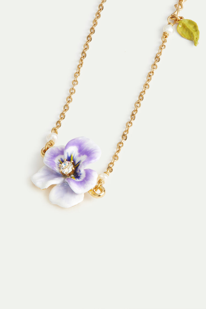 Les Néréides Purple Pansy And Cut Crystal Bracelet - Purple