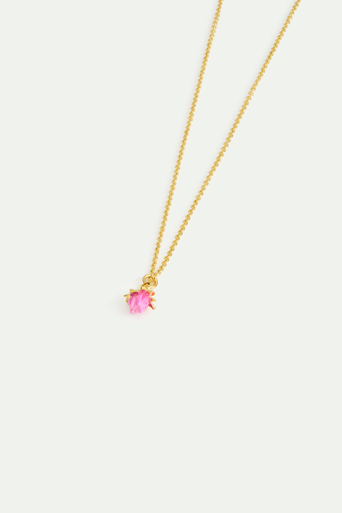Les Néréides Rosebud And White Crystal Pendant Necklace - Pink