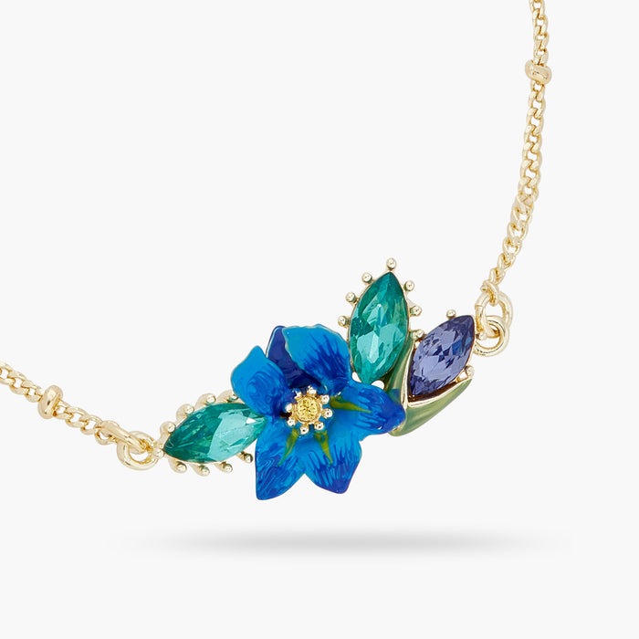 Les Néréides Siberian Iris And Faceted Glass Fine Bracelet - Blue
