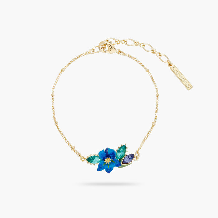 les néréides Siberian Iris and Faceted Glass Fine Bracelet - Blue