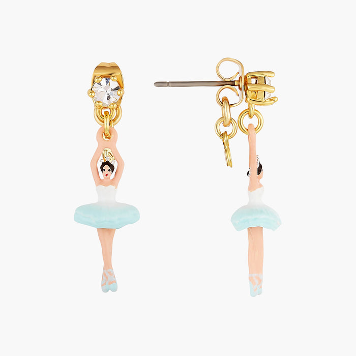 Les Néréides The Nutcracker Ballerina And Faceted Crystal Post Earrings - Multi