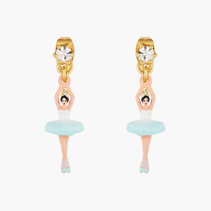 les néréides The Nutcracker Ballerina and Faceted Crystal Post Earrings - Multi
