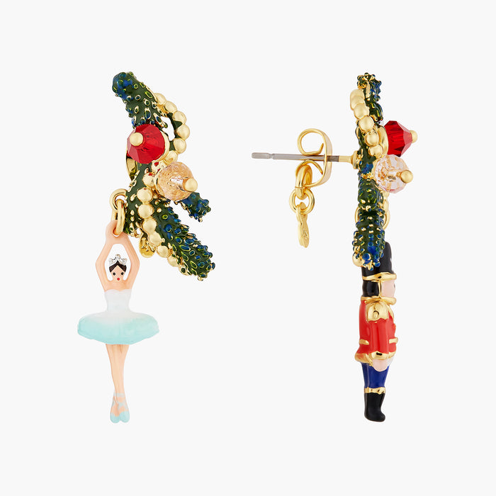Les Néréides The Nutcracker Ballerina And Nutcracker Post Earrings - Multi