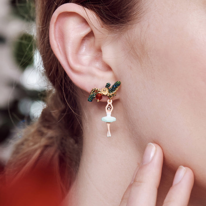 Les Néréides The Nutcracker Ballerina And Nutcracker Post Earrings - Multi