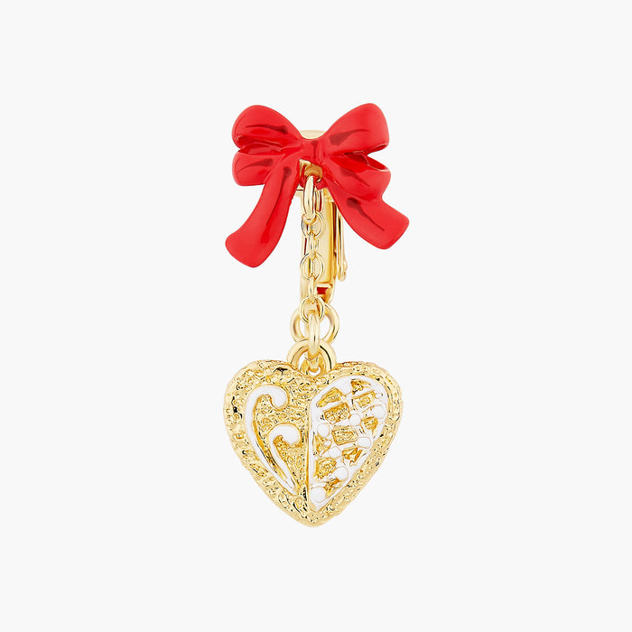 Les Néréides The Nutcracker Heart And Star Biscuits And Red Bow Clip-On Earrings - Multi