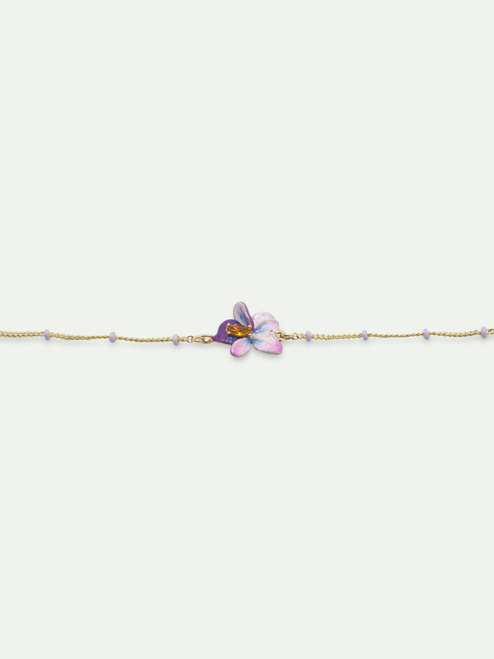 Les Néréides Violet Flower Beaded Fine Bracelet - Multicolor