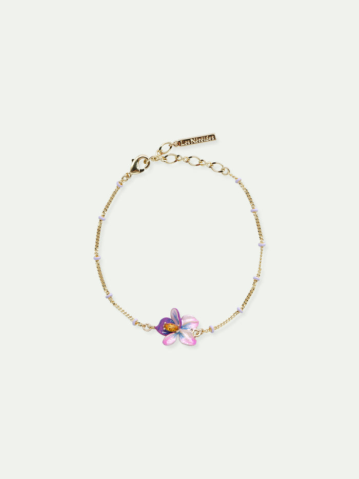 les néréides Violet Flower Beaded Fine Bracelet - Multicolor