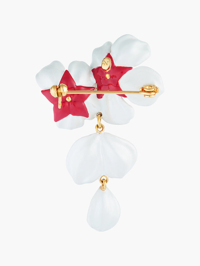 Les Néréides White Cherry Blossom And Petals Brooch - Blanc