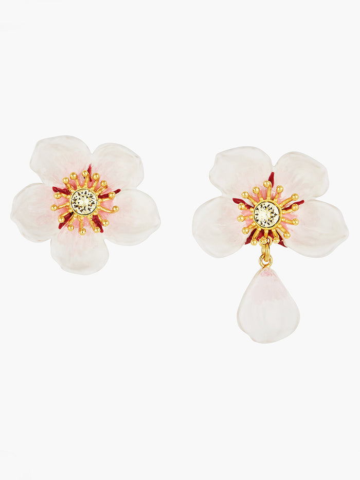 les néréides White Cherry Blossom Post Earrings - Blanc