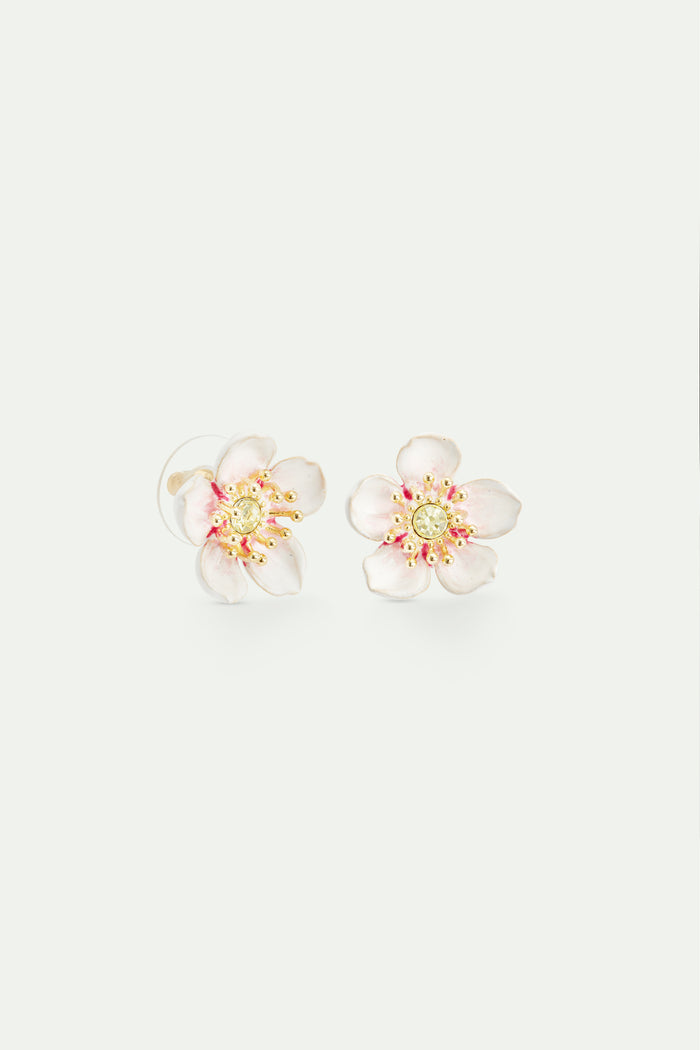 Les Néréides White Cherry Blossom Post Earrings - White