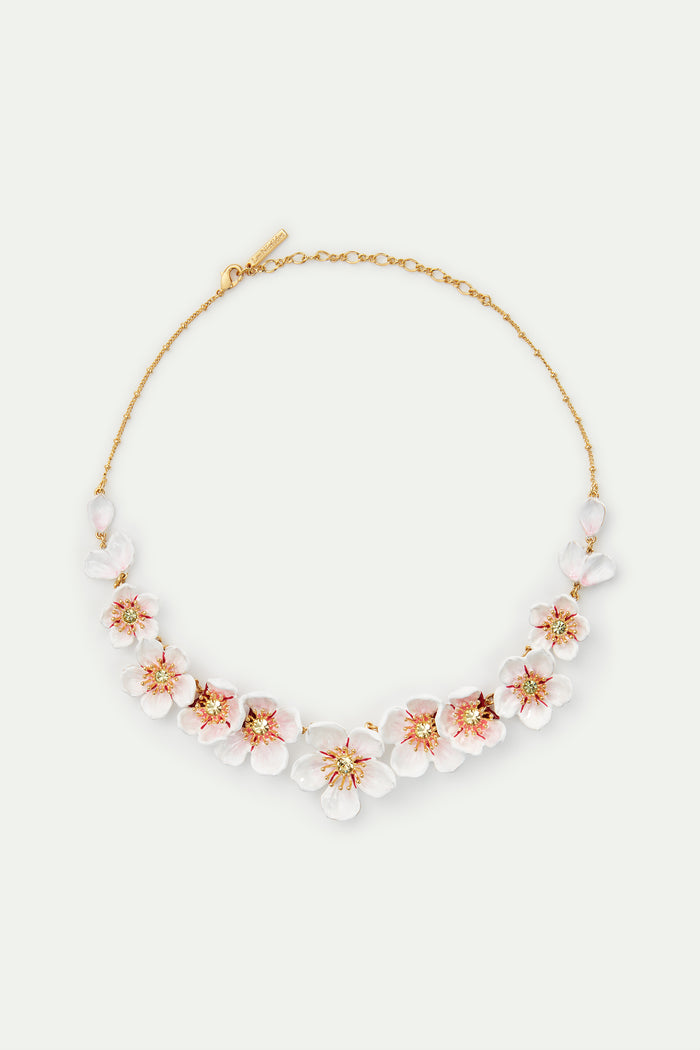 les néréides White Cherry Blossom Statement Necklace - White