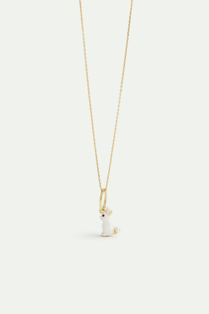 Les Néréides White Rabbit And Pearl Pendant - Clairvoyance And Comfort - White