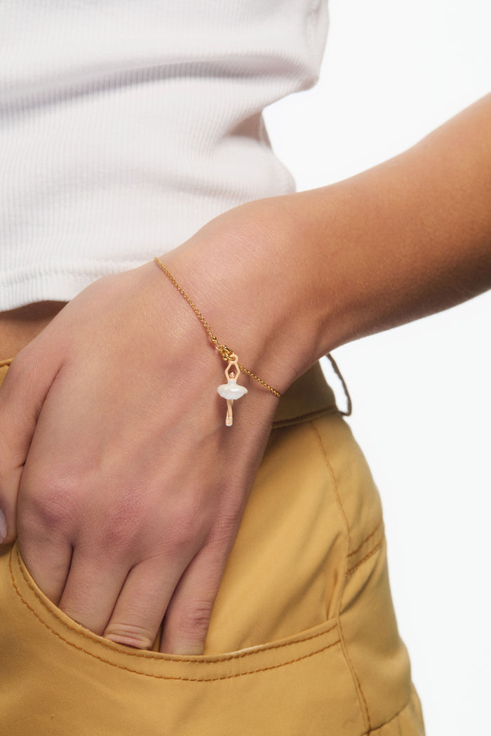 Les Néréides White Tutu Mini Ballerina Fine Bracelet - White