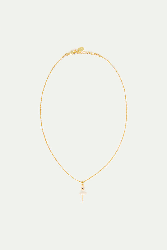 Les Néréides White Tutu Mini Ballerina Fine Necklace - White