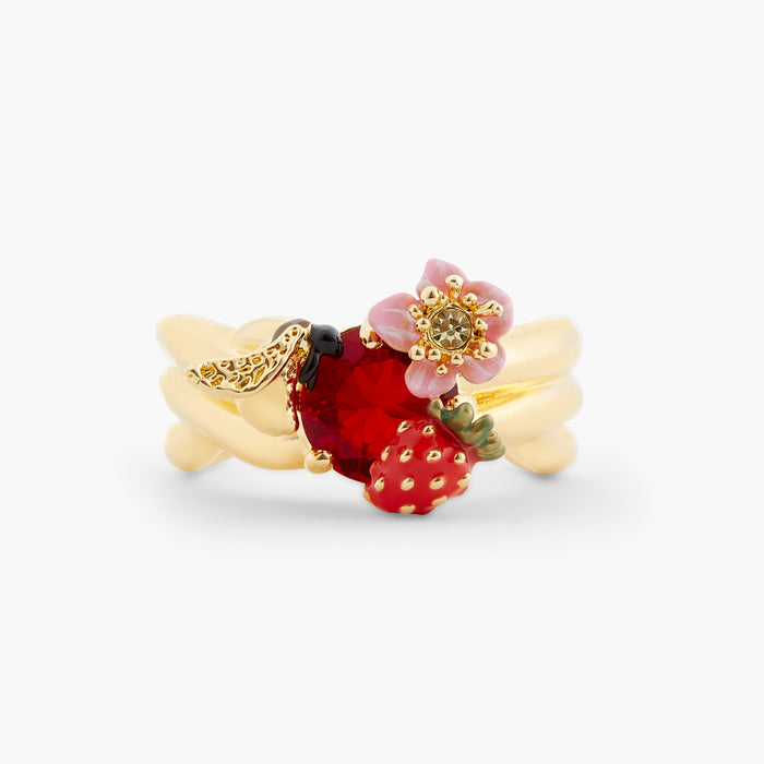 Les Néréides Wild Strawberry Bumblebee And Round Stone Cocktail Ring - 5.5 (50 Mm) / Multicolor