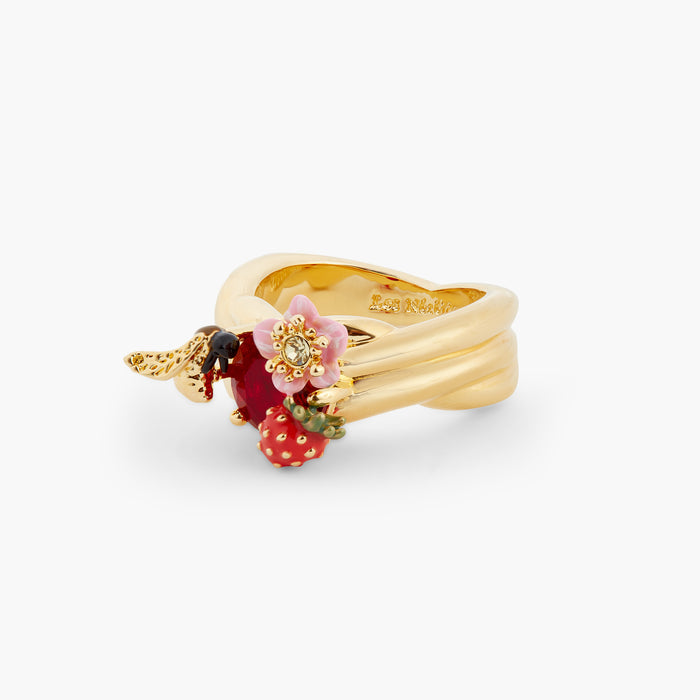 Les Néréides Wild Strawberry Bumblebee And Round Stone Cocktail Ring - 5.5 (50 Mm) / Multicolor