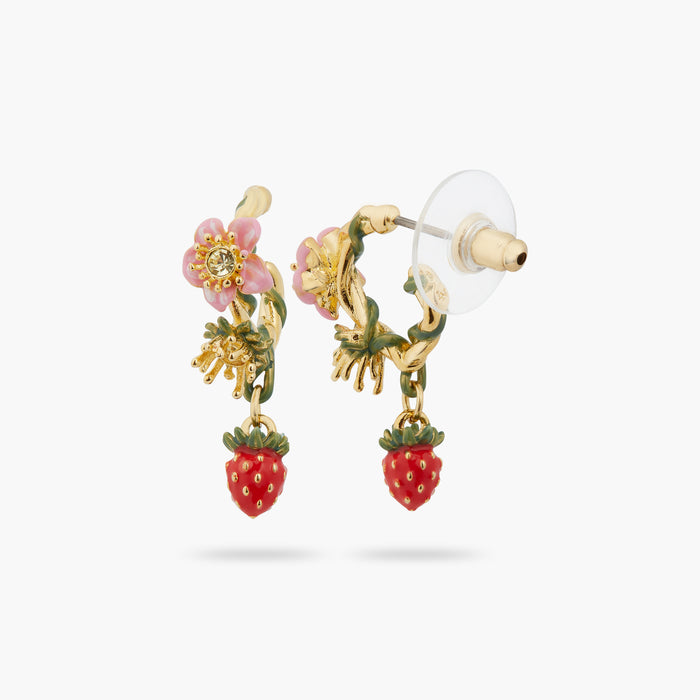 Les Néréides Wild Strawberry Post Hoop Earrings - Multicolor