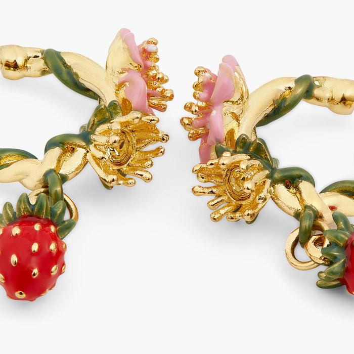 Les Néréides Wild Strawberry Post Hoop Earrings - Multicolor