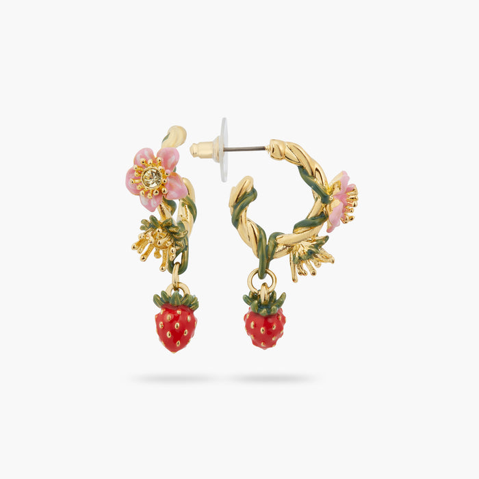 les néréides Wild Strawberry Post Hoop Earrings - Multicolor