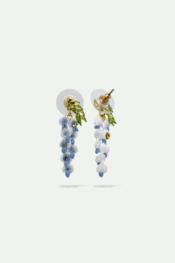 Les Néréides Wisteria And Crystal Post Earrings - Blue