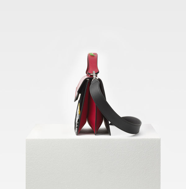 Les Petits Joueurs Black And Red Mini Pixie Zebra Bag