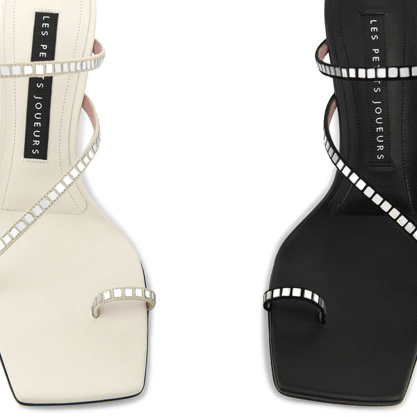 Les Petits Joueurs Black Amanda Mirror Sandal