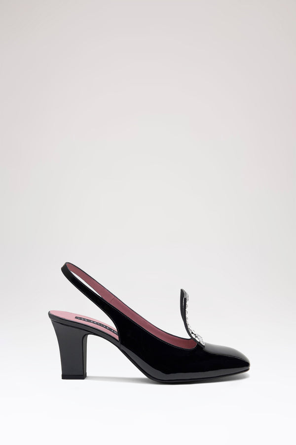 Les Petits Joueurs Black Aster Slingbacks
