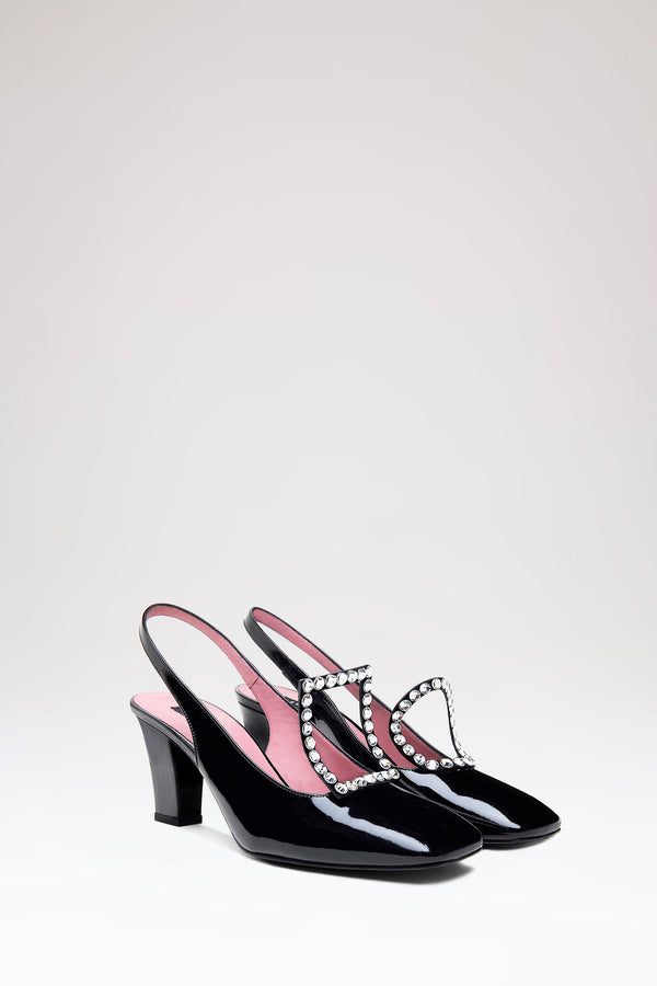les petits joueurs Black Aster Slingbacks