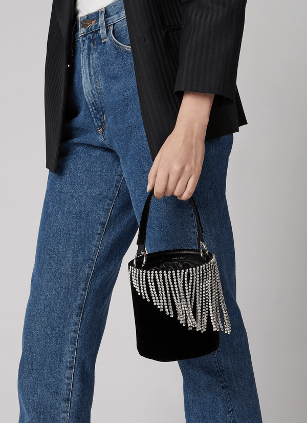 Les Petits Joueurs Black Baby Olivia Crystals Bag