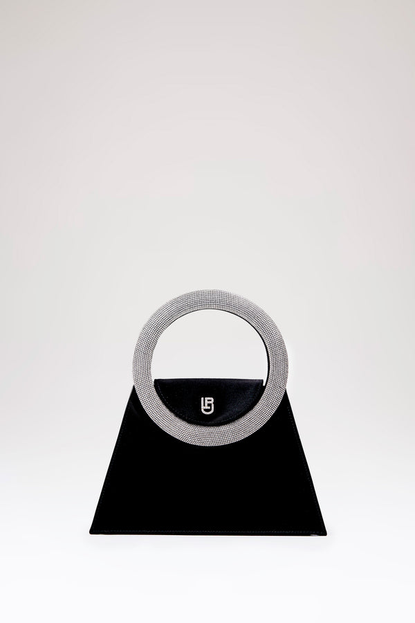 les petits joueurs Black Satin Trapezio Bag