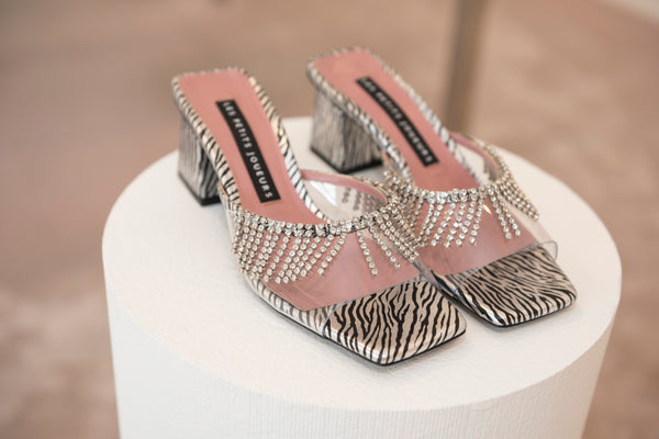 Les Petits Joueurs Black & White Zahir Crystal Mule