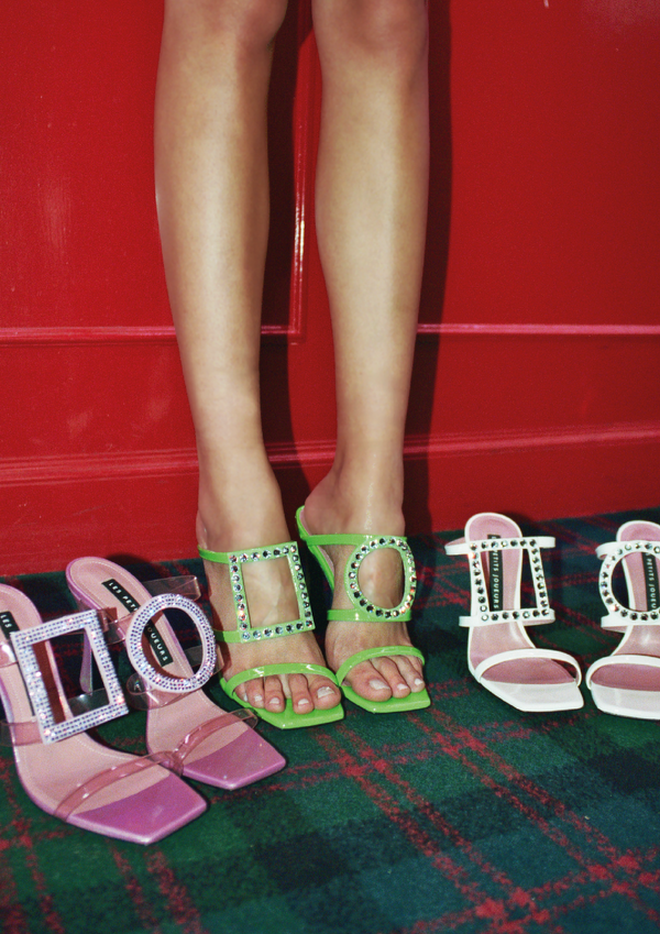 Les Petits Joueurs Green Patent Hoya Heels