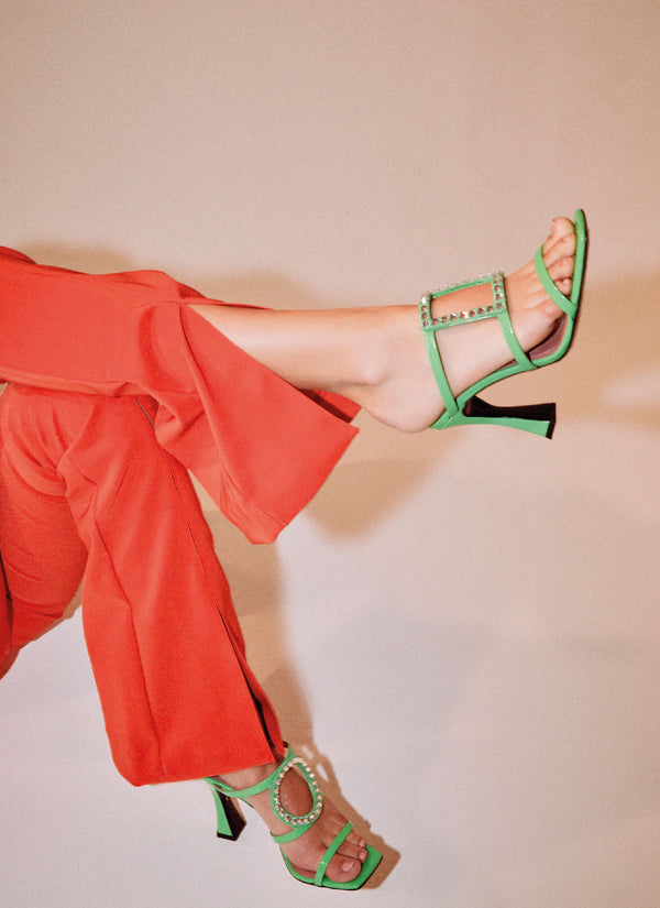 Les Petits Joueurs Green Patent Hoya Heels