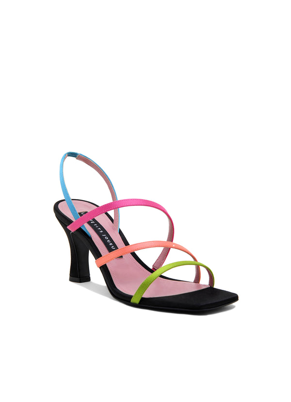 Les Petits Joueurs Kiri Multi Satin Sandal
